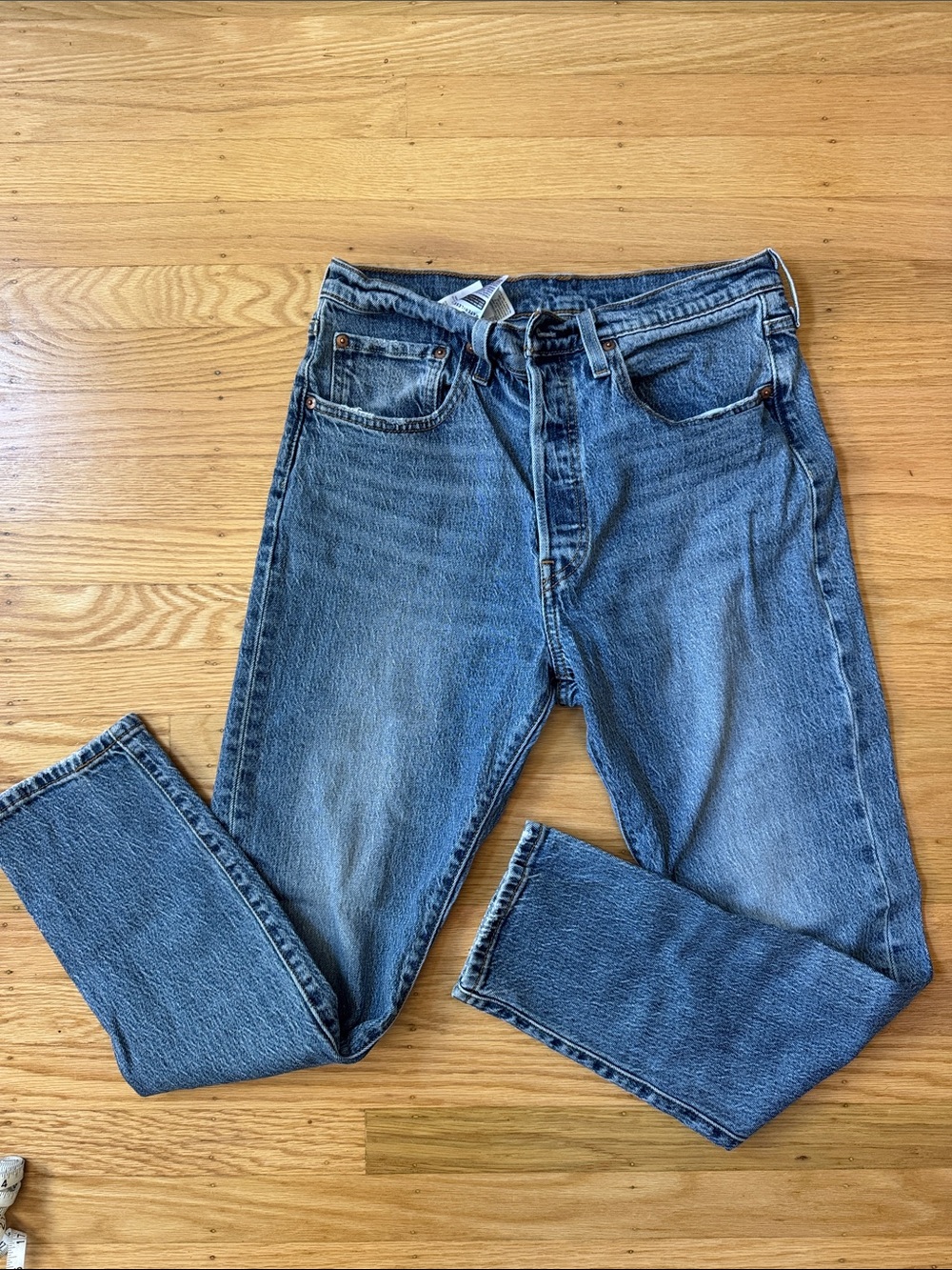Levi's High-Rise Straight-Leg Blue Jeans